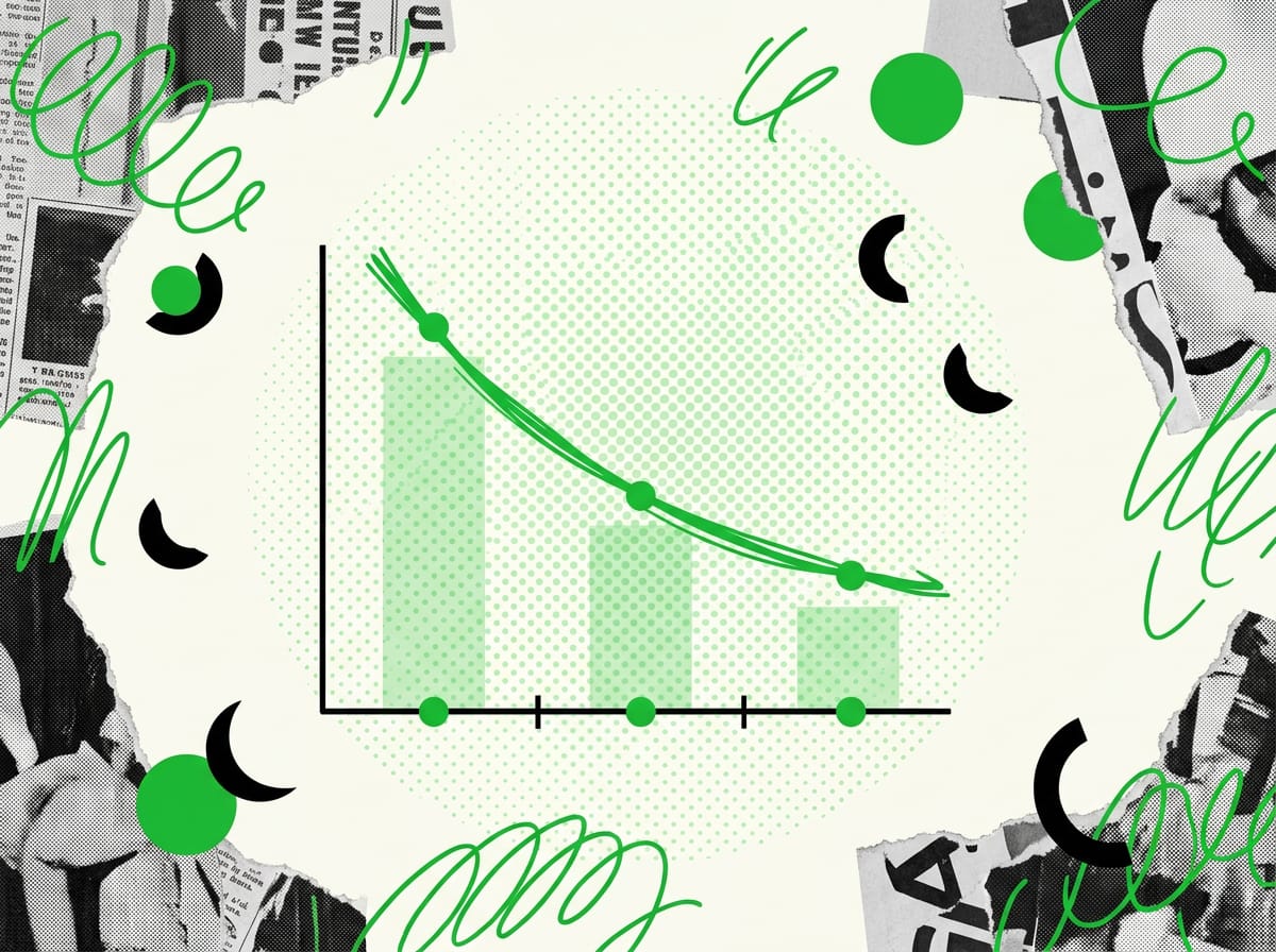 Grafico a linea discendente delle revisioni per pezzo nei tre mesi di rodaggio